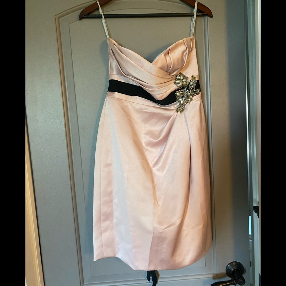 LOVE Pink Bridesmaid Dress with rhinestones